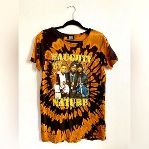 Mens Tie Dye Naughty by Nature Graphic Tshirt Size XS